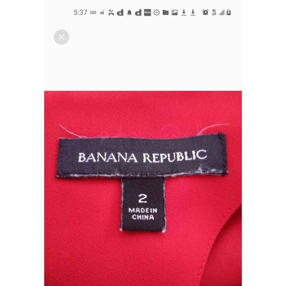 BANANA REPUBLIC RED FLUTTER SLEEVE SHIFT DRESS SZ.2 EUC. - Picture 5 of 6